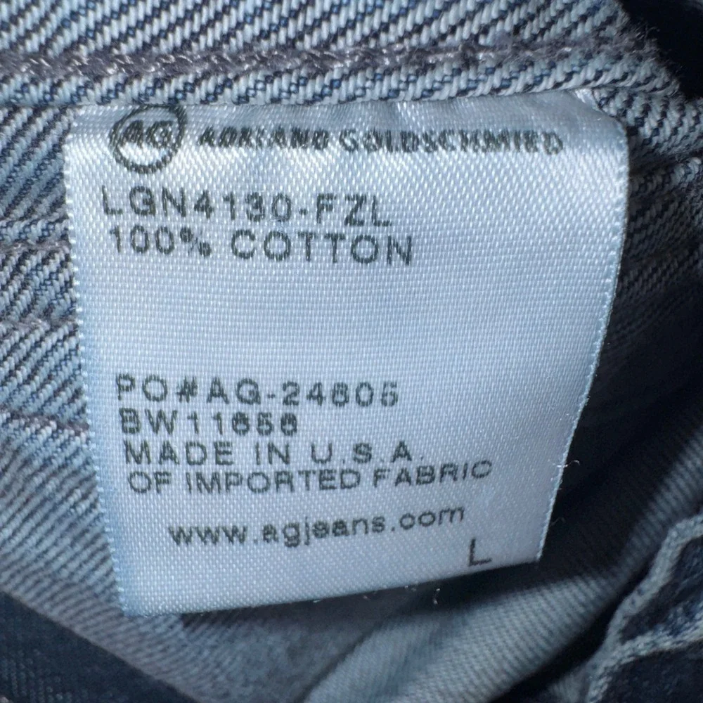 AG Adriano Goldschmied Mens Denim Trucker Jacket Dark Wash‎ LGN4130-FZL Size L